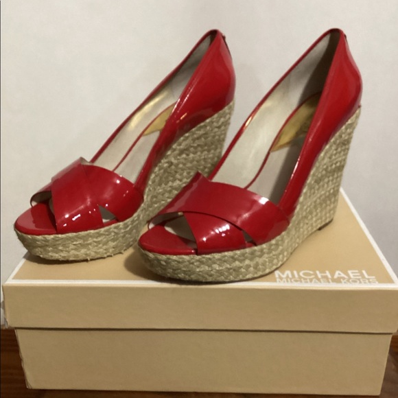 Michael Kors Open Toe Sandal Wedge SZ 9.5 - Picture 2 of 2